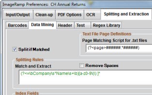 Using company information to extract index information with ImageRamp