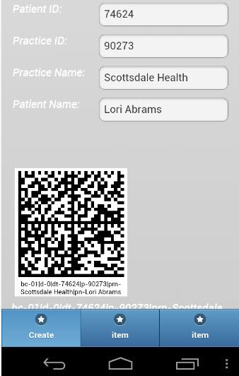 2-D Barcode Medical Record